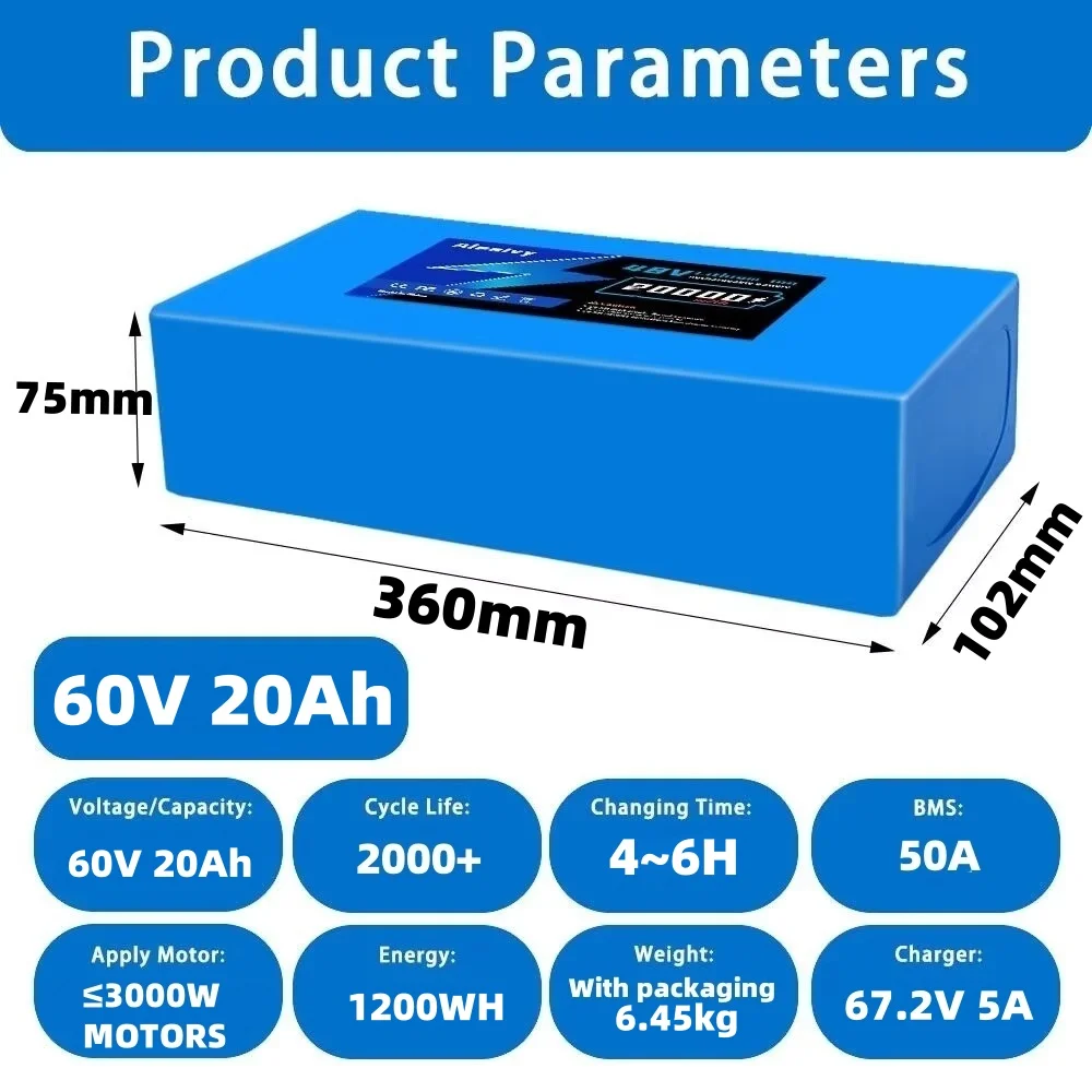 Aleaivy 60V Pil 20AH 30AH 2170 - 60V 30Ah 21700 Battery Pack incelemesi ve fiyatı